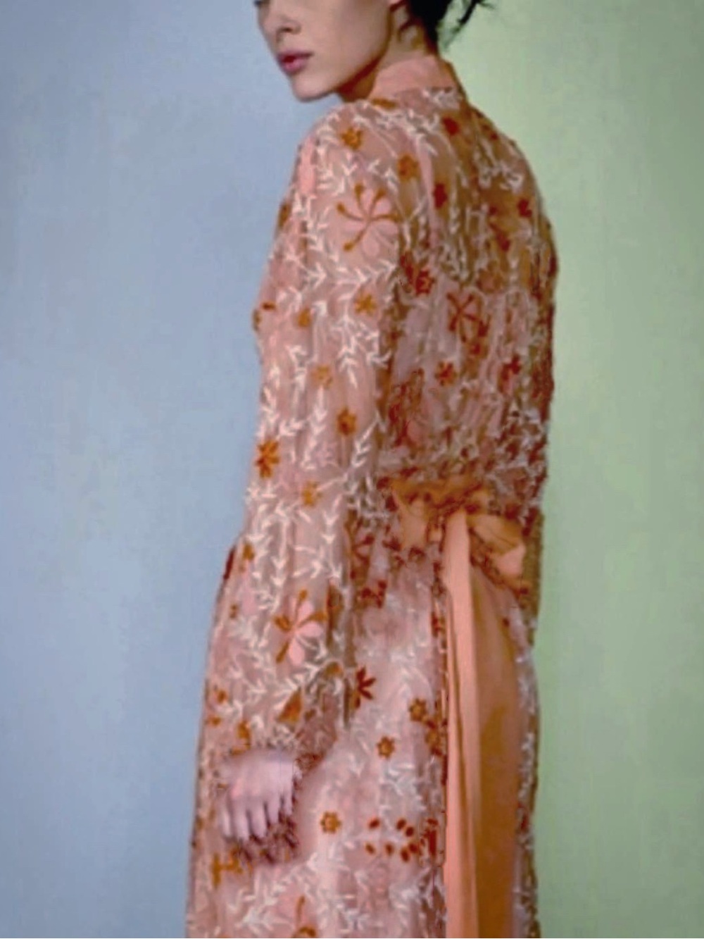 BL^NK Laksina Bronze Hand Embroidered Wrap Maxi Size Small NWT - Picture 5 of 10